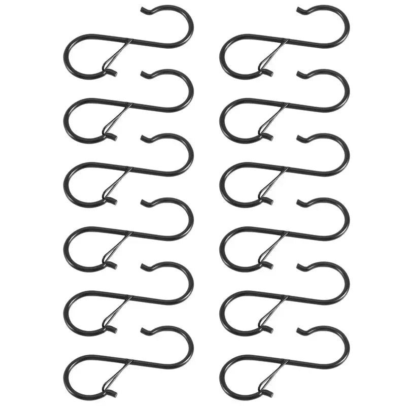ABKW-S Hooks For Hanging - S Shaped Hooks For Kitchen Utensil And Closet Rod - Black S Hooks For Hanging Plants,Pots Vue