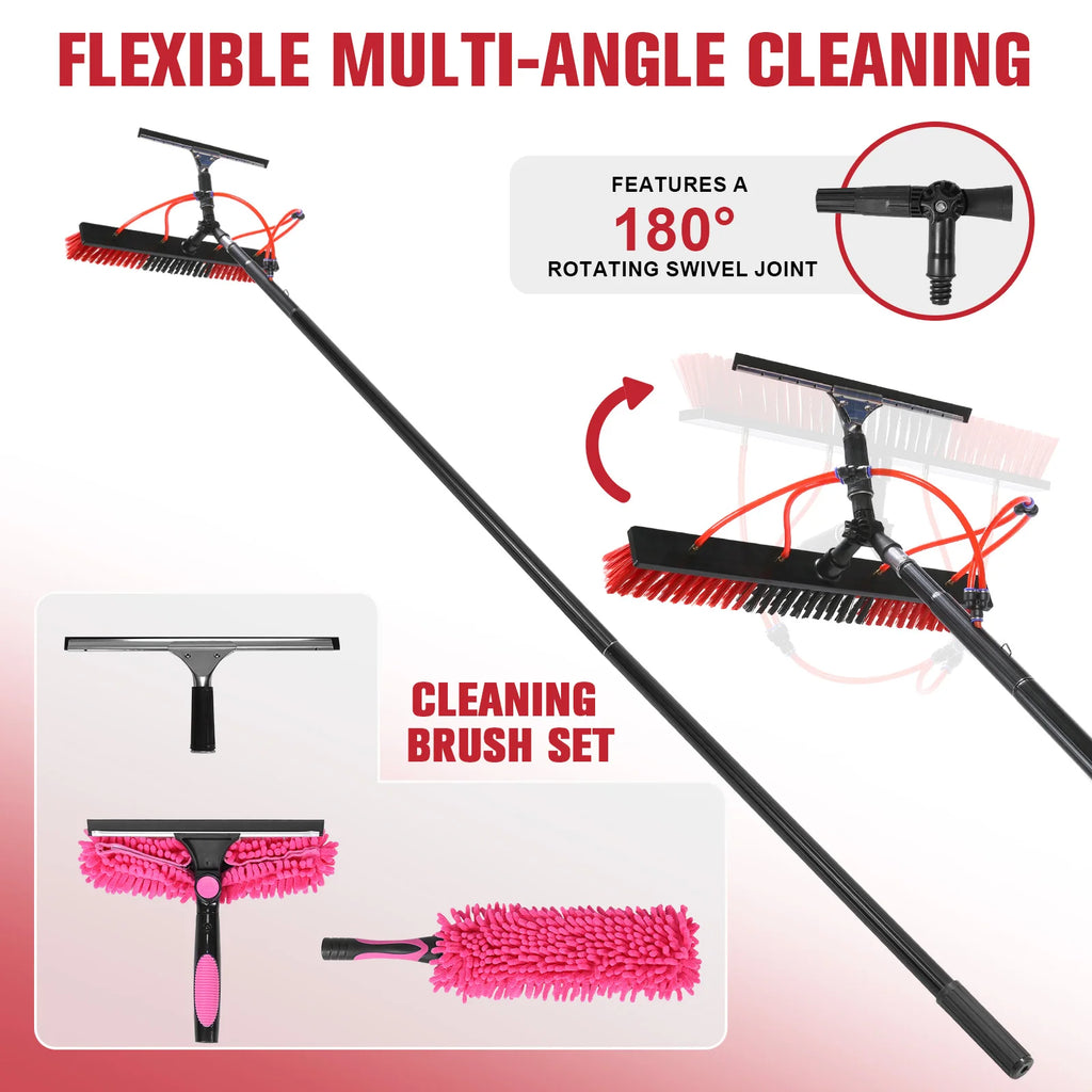 Water Fed Pole Brush Kit – Extendable Solar Panel Cleaner Water Fed Cleaning Pole Vue