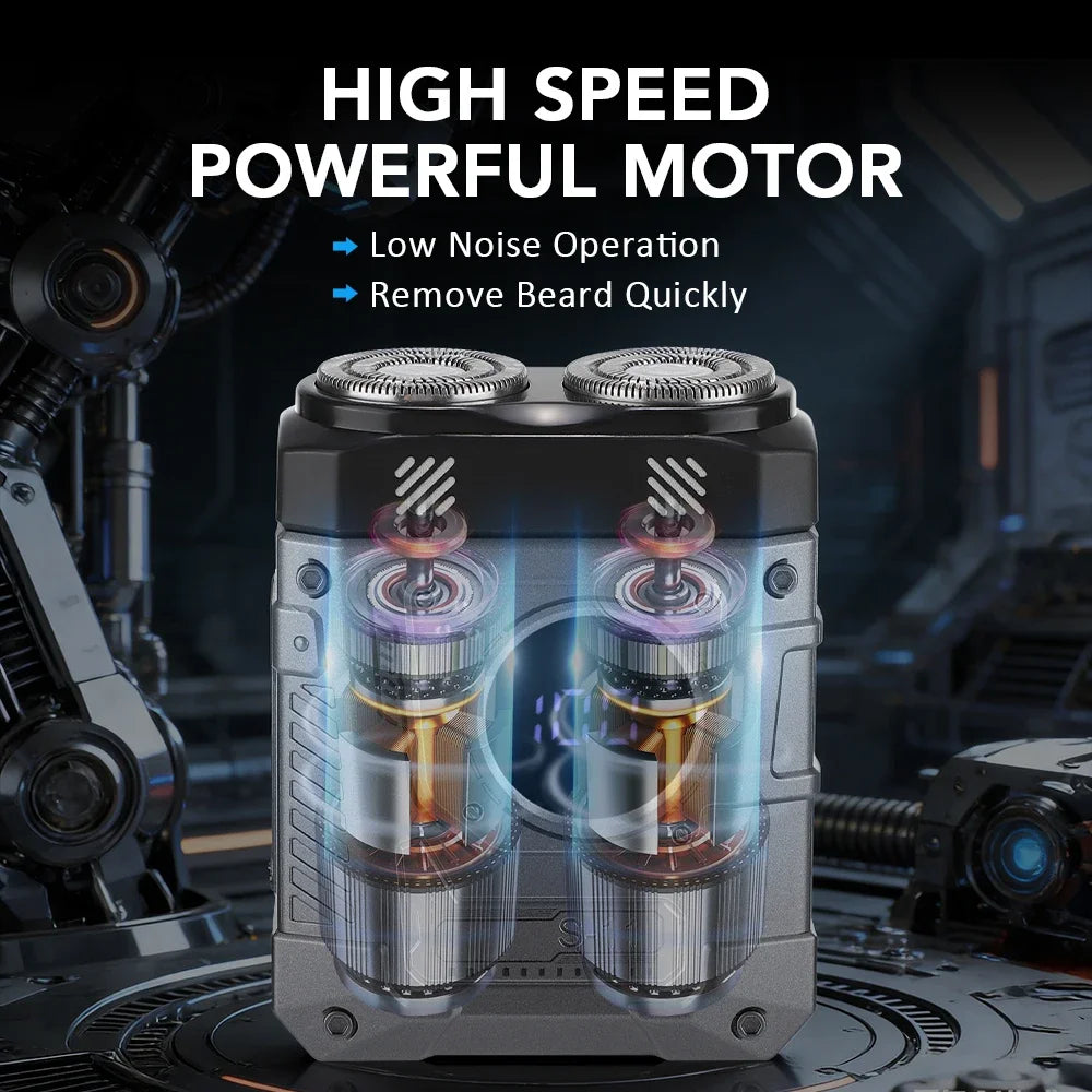 Mini Electric Smart Shaver Dual Blade Head Digital Display Rechargeable Shaver Powerful Beard Trimmer Tool Household Car Shaver Vue