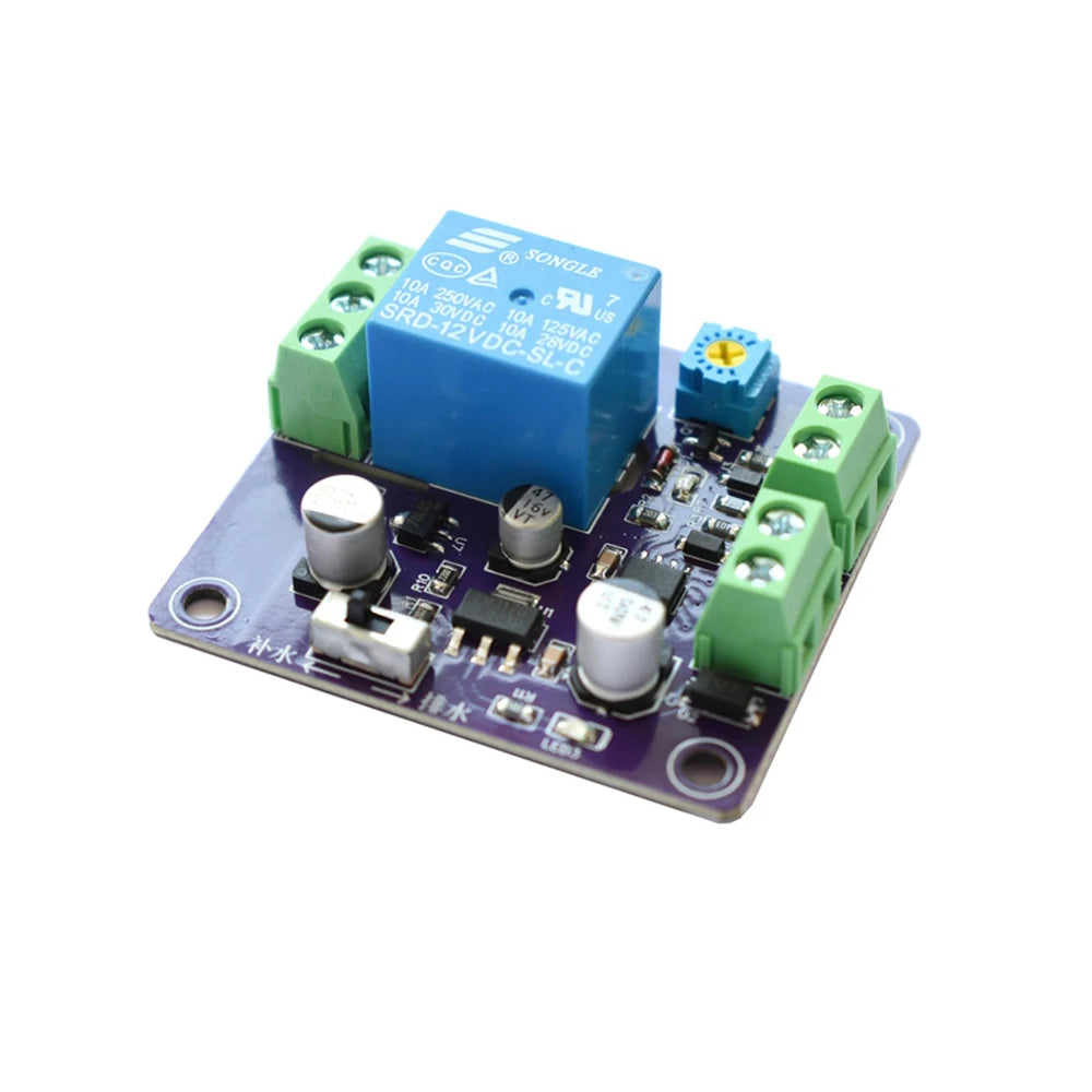 Single Channel Liquid Level Probe Relay Module DC12‑24V Water Level Controller Adjustable Dela for Water Tank Pump Control Vue