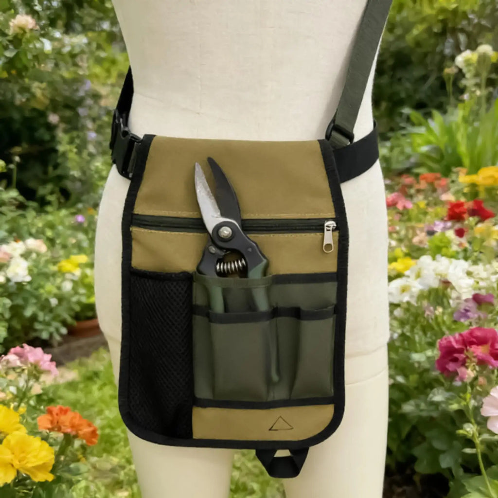 Adjustable Gardening Tool Pouch Belt Multi-Pocket Multifunctional Waist Bag for Outdoor Planting Pruning Harvesting Floral Work Vue
