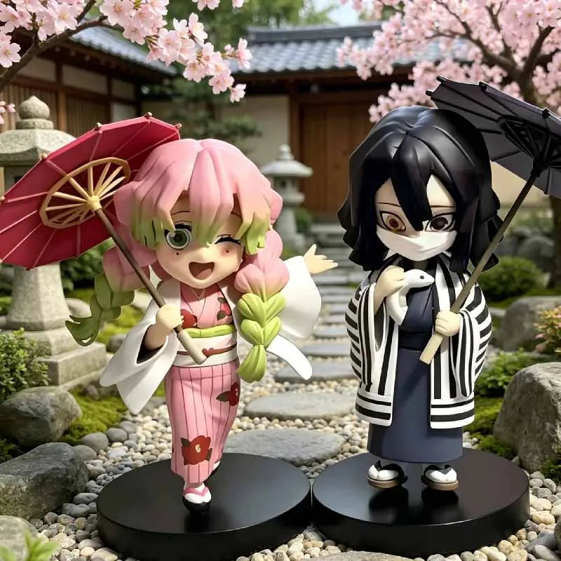Blind Box Demon Slayer I LOVE RAINNY DAY Serie Cute Tanjiro Kamado/Nezuko Kamado/Zenitsu Agatsuma Figures Doll Action Model Toys Vue