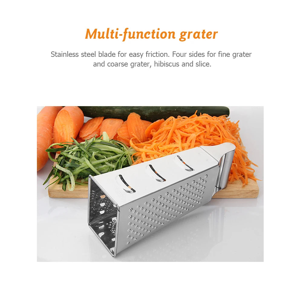Stainless Steel Box Grater Multipurpose 4 Sided Graters for Kitchen Vegetables Fruits Cheeses Vue
