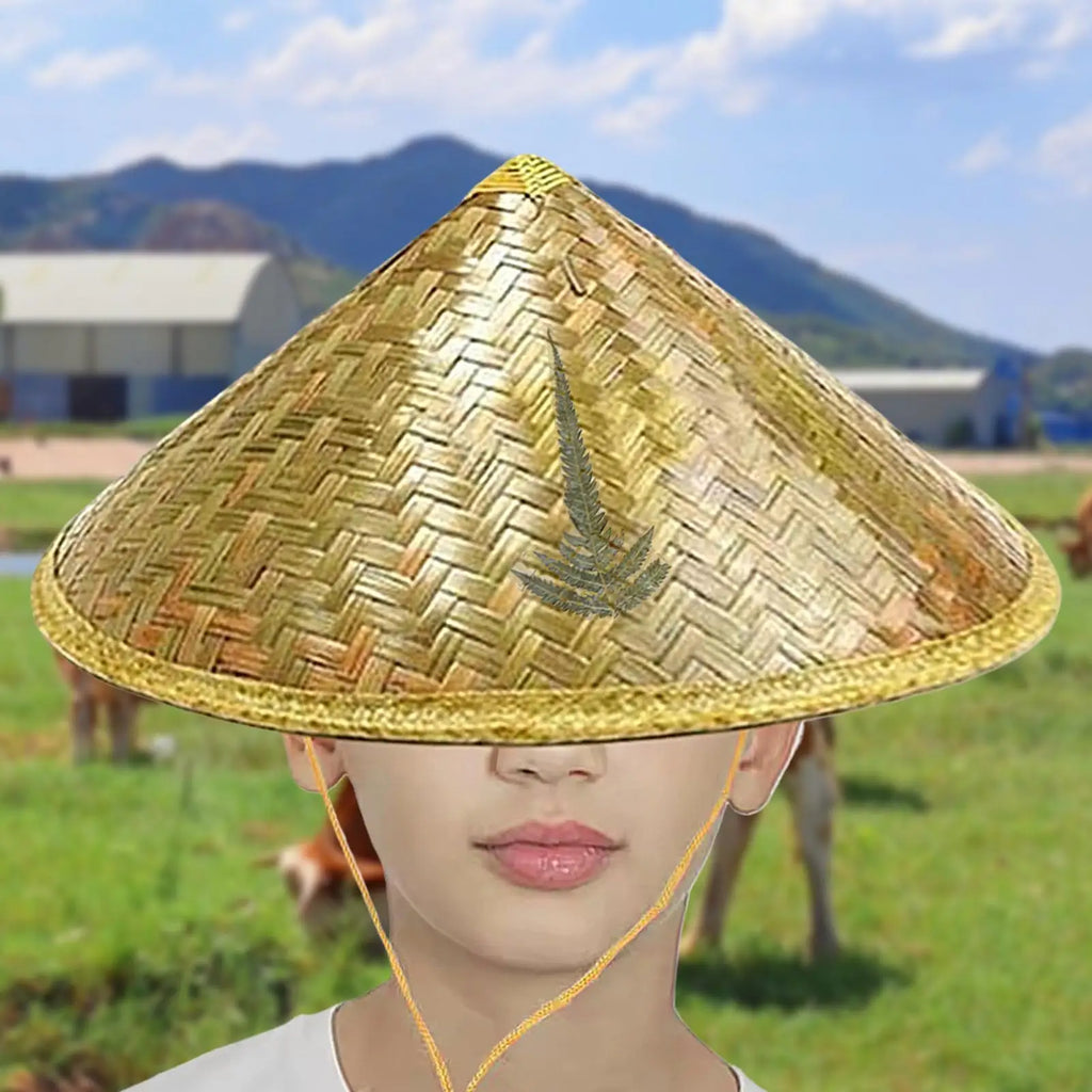 Handmade Rattan Straw Hat with Adjustable Chin Strap - Elegant & Versatile for Fishing, Gardening, Camping, Hiking & Outdoor Vue