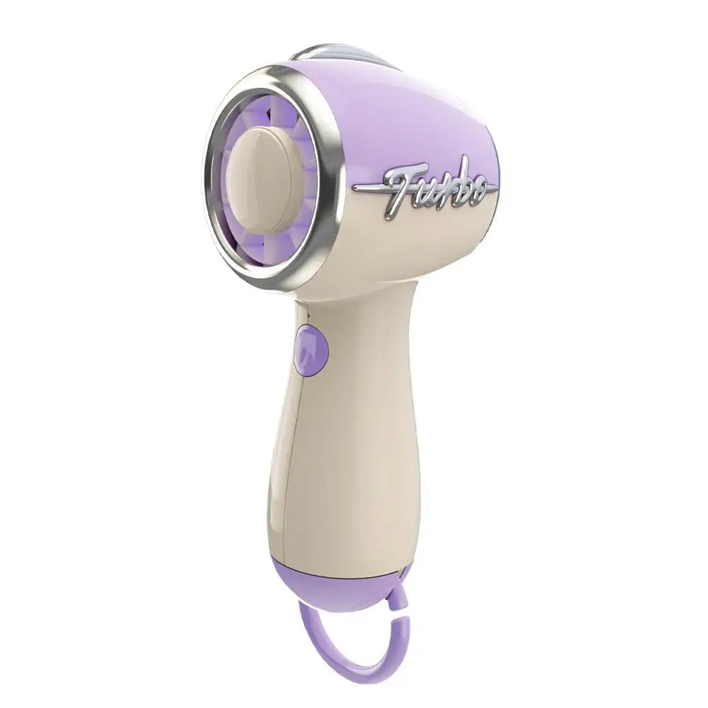 Silent Turbine High-speed Home Handheld Type-C Charge Fan Mini Cooling Electric Fan Portable Super Powerful Wind Electric Fan Vue Purple