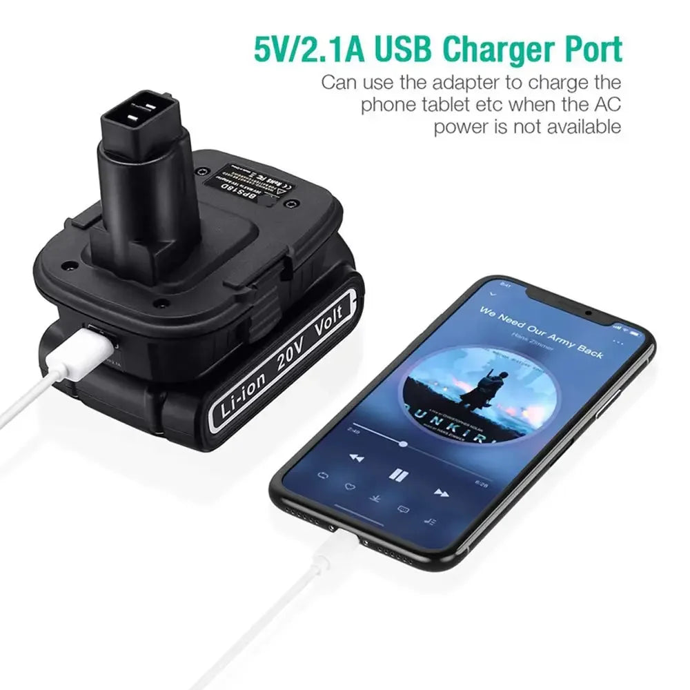 Converter for Dewalt/Black&Decker/Stanley 20V Lithium Batteries, for Dewalt 18V Battery Power Tools BPS18D Adapter Converter Vue