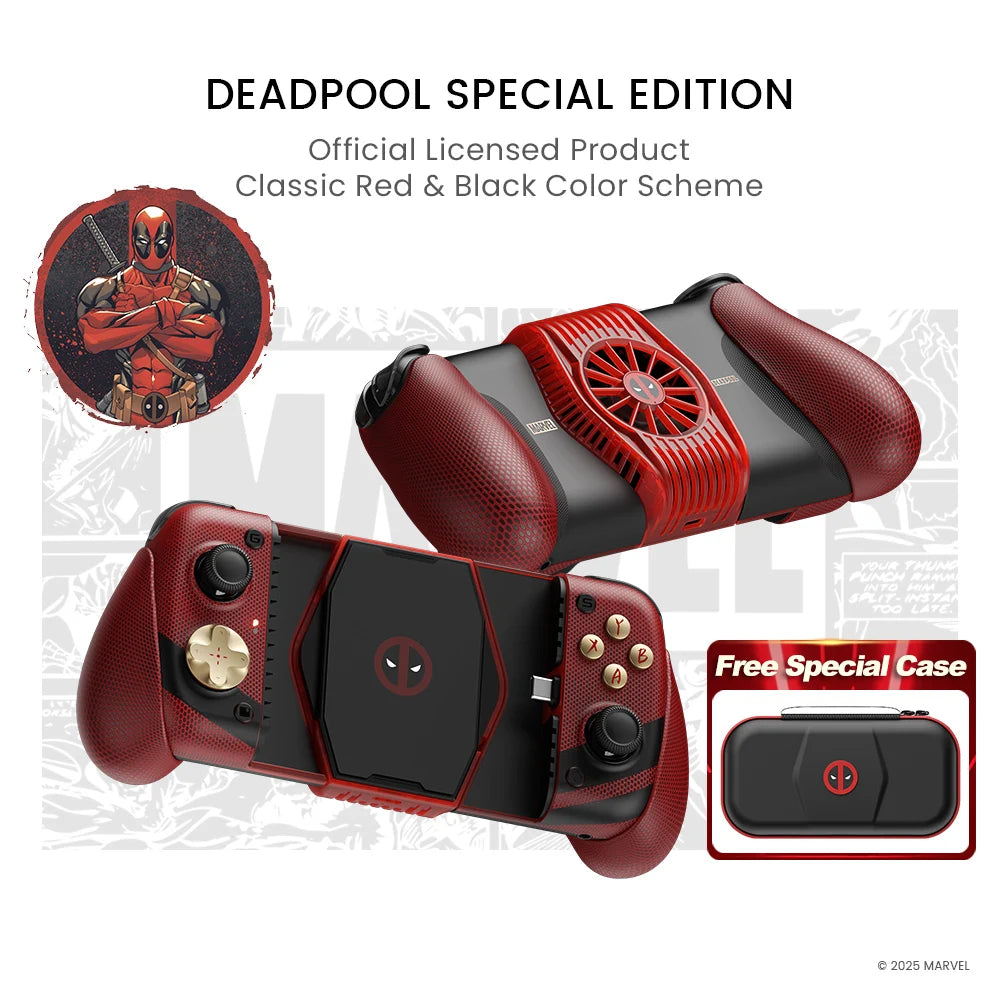 GameSir X3 Pro Deadpool Edition Mobile Gaming Controller with Integrated Cooler for iPhone 17/16/15 Series Android Phone Gamepad Vue