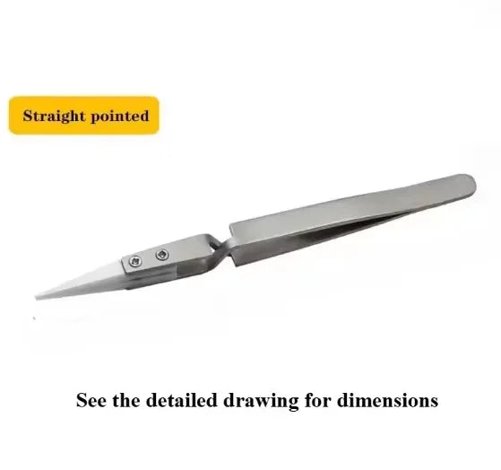1-3pcs Ceramic Tip Labor-saving Electronic Soldering Tweezers, Anti-Static Reverse Acid Resistant Precision Chuck Tweezers Vue 1pc Straight