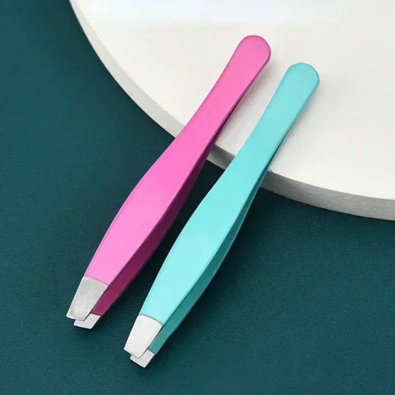 for Eyelash Eyebrow Tweezers 1/4pcs Hair Extension Tweezer Clip Removal Stainless Steel Colorful Professional Makeup Beauty Tool Vue