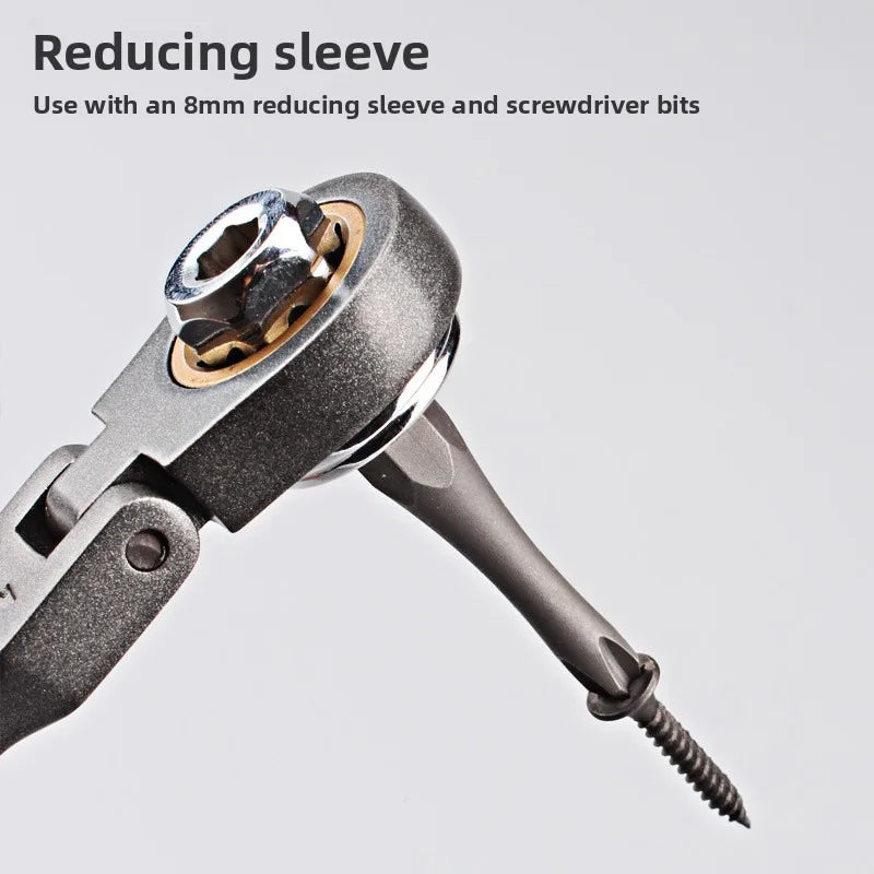 Multi-angle Ratchet Wrench Screwdriver Tool Set, Cross Hex Socket Kit, Household Car Repair Hand Tools for Machinery Maintenance Vue