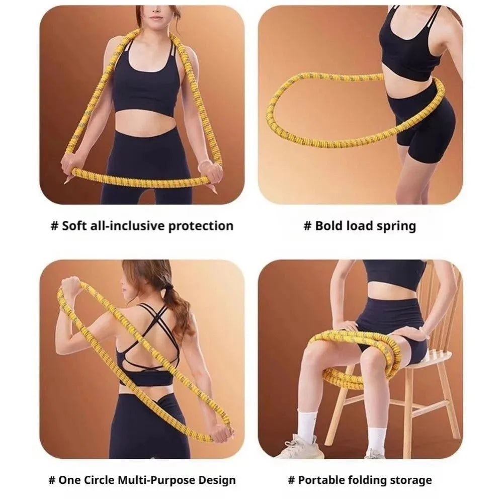 Portable Fat Burning Sports Hoop Foldable Soft Spring Spring Tube Yoga Circle Slimming Belly Durable Yoga Fitness Hoops Vue