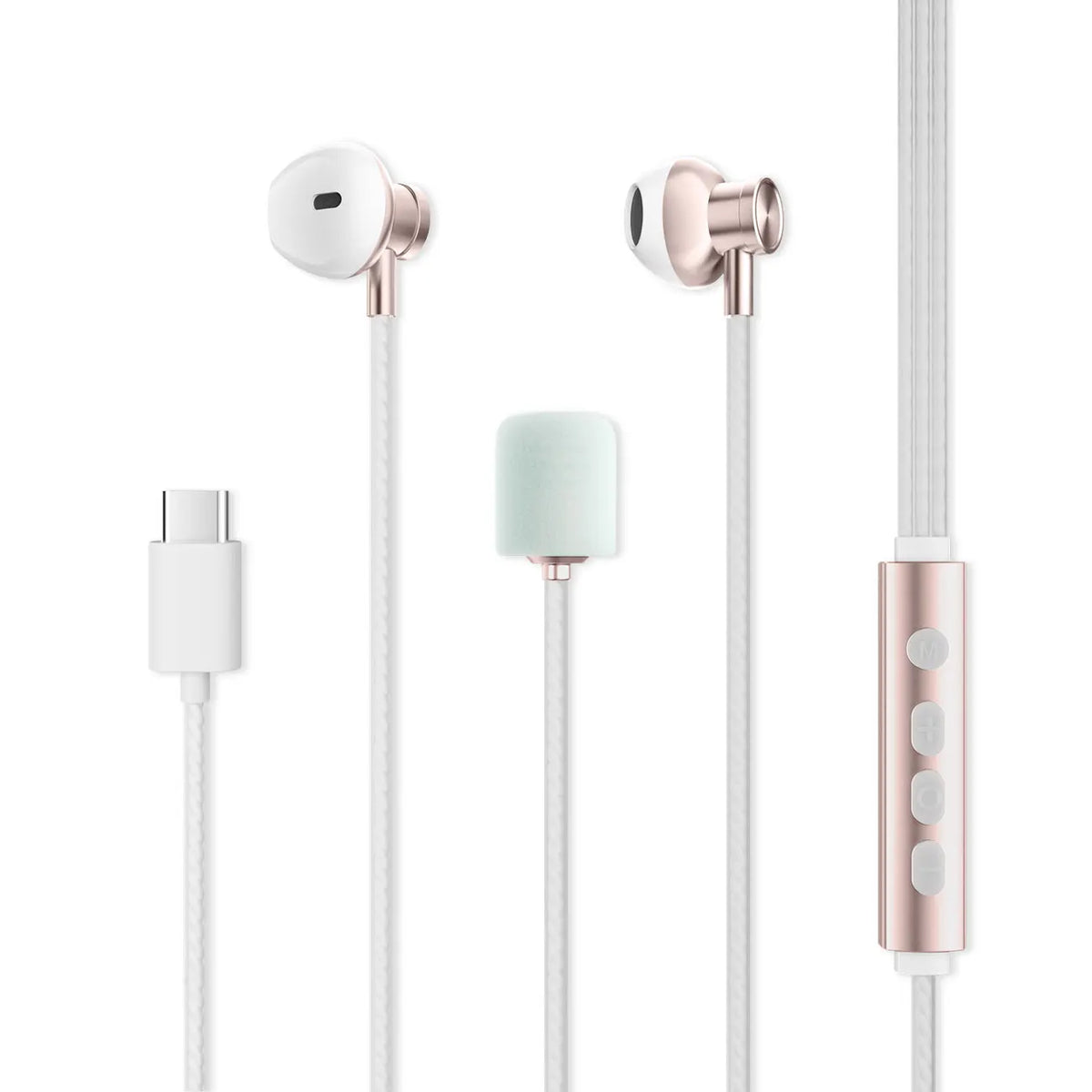Karaoke Earphones Professional Sound Card Microphone Multi modes Real-time ear monitoring Type-C Vocal Mic Gift for Men Women Vue Rose gold