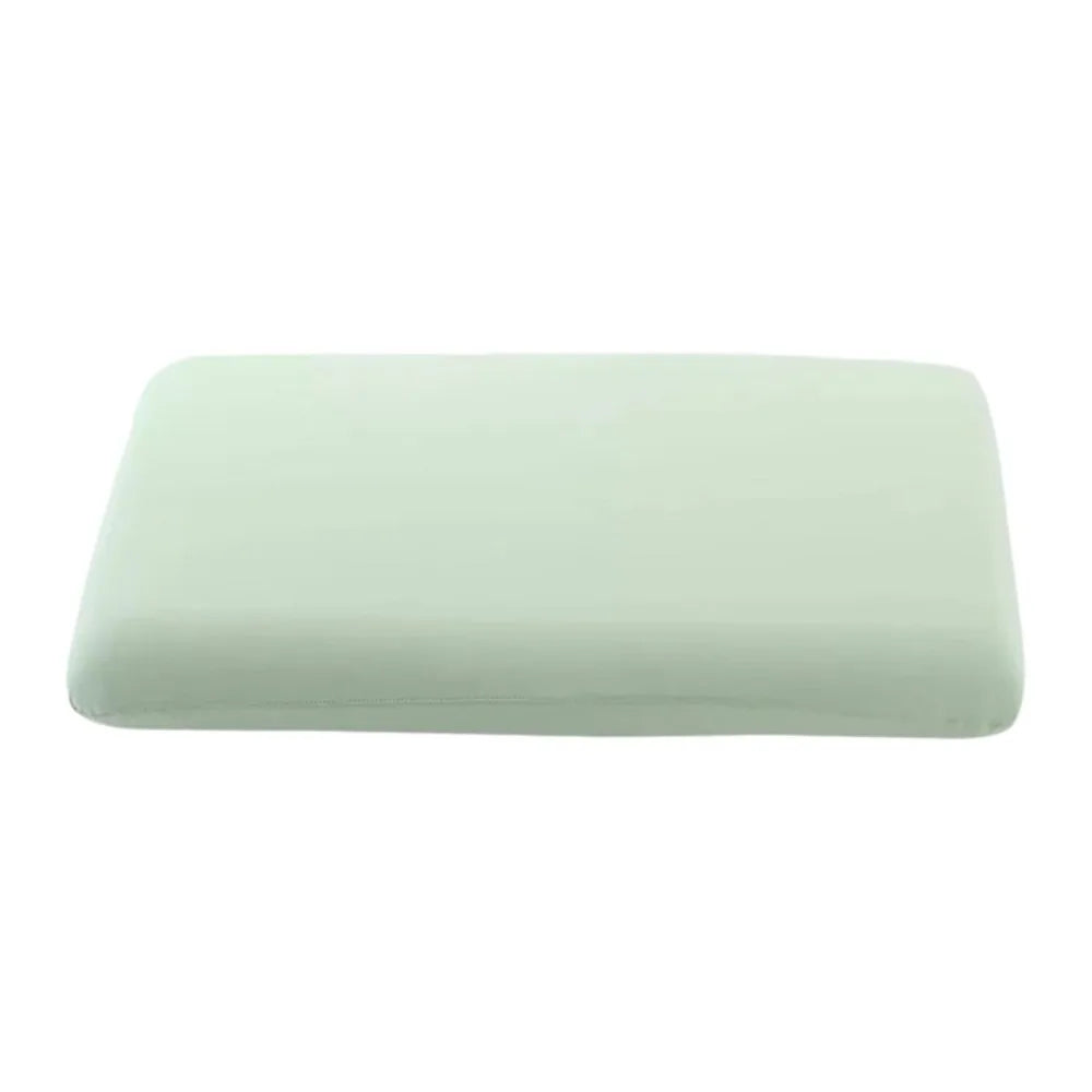 Solid Color Cooling Pillowcase High Elasticity Breathable Ice Silk Pillowcase Skin Friendly Stain-resistant Pillowslip Summer Vue Green--Zipper