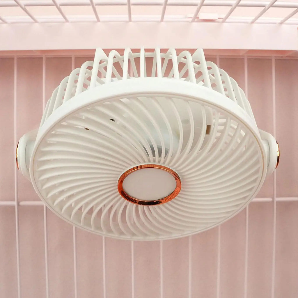 No-Drill USB Rechargeable Bunny Cooling Fan, Portable Summer Breeze for Hamster Gerbil Chinchilla, Small Pet Cage Clamp Fan Vue