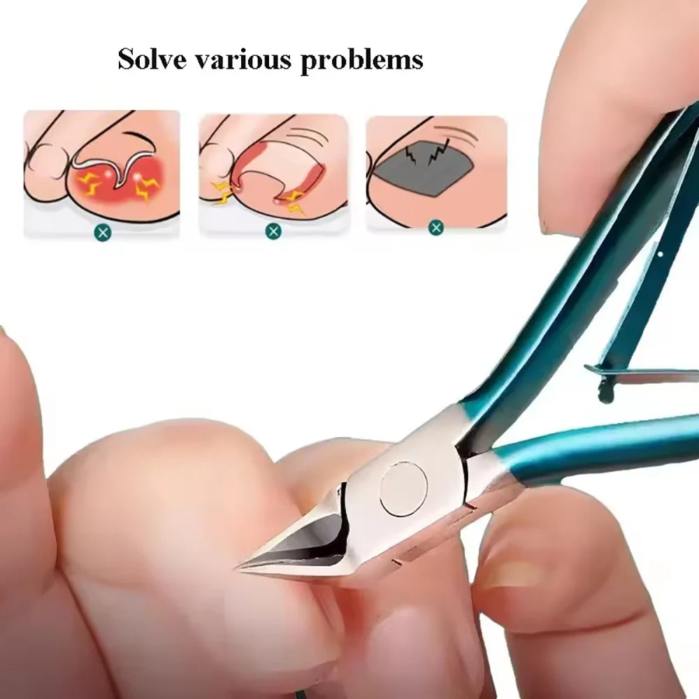 1pc Professional Podiatry Toenail Nipper Stainless Steel Sharp Blade for Ingrown Thick Toenails Wide Opening Pedicure Cutter Vue