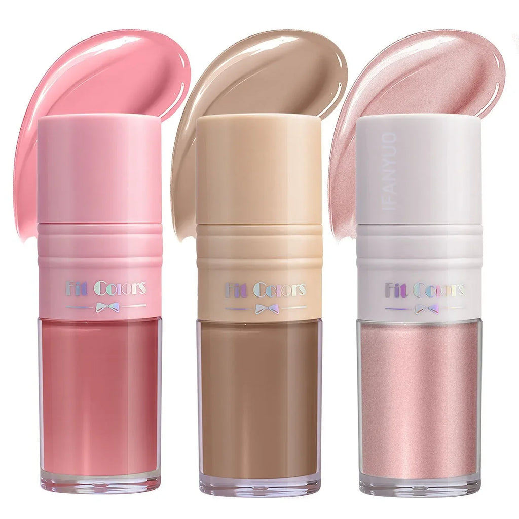 14 Colors Matte Liquid Blush Contour Highlighter Waterproof Long Lasting Sponge Brush Head High Pigment Blusher Brighten Bronzer Vue