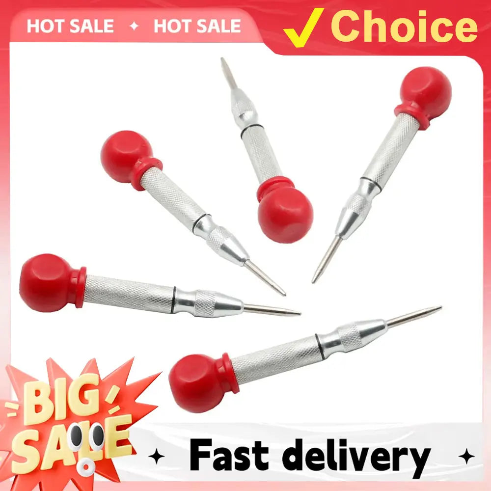 1PC Silvery Center Punch Automatic Spring Positioner Glass Striker Window Breaker Punch Centering and Punching Tool Accessories Vue