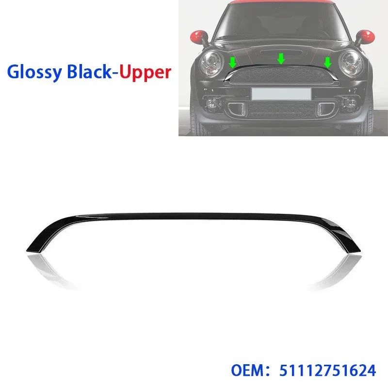 1/2pcs Car Front Bumper Grill Trim Strip Chrome Plated / Black Bumper Grille Trim for BMW MINI Copper R55 R56 R57 2007-2015 Vue