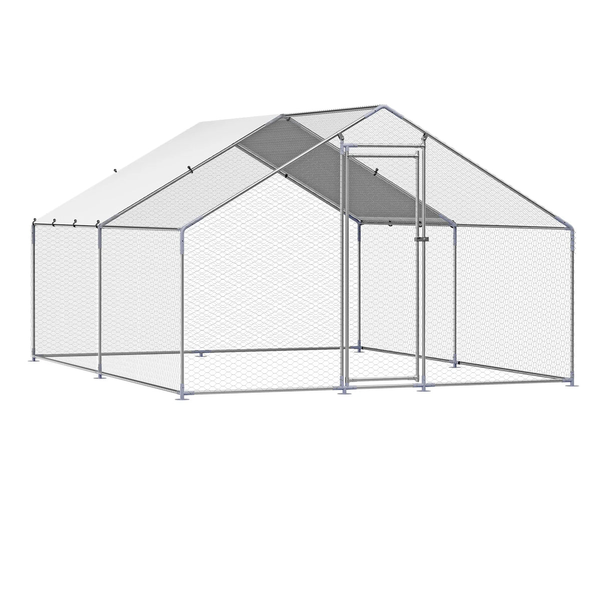 Large Walk-In Metal Chicken Coop Run 9.8x13 ft with Cover & Lock Walk-In Chicken Run Vue