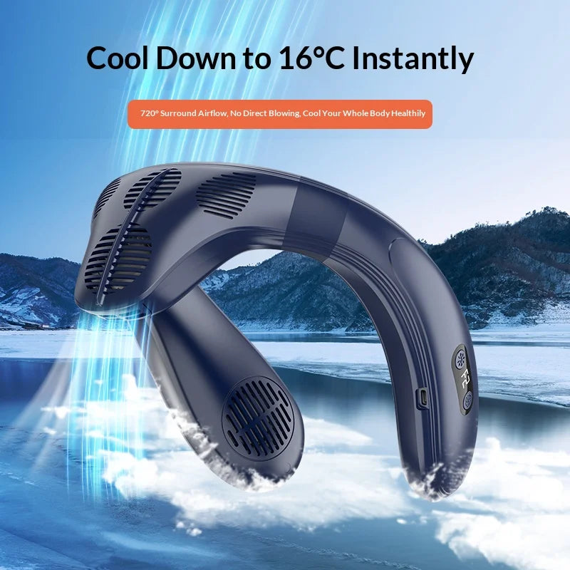 Neck Air Conditioner Portable Fan Rechargeable Semiconductor Cooling Vue