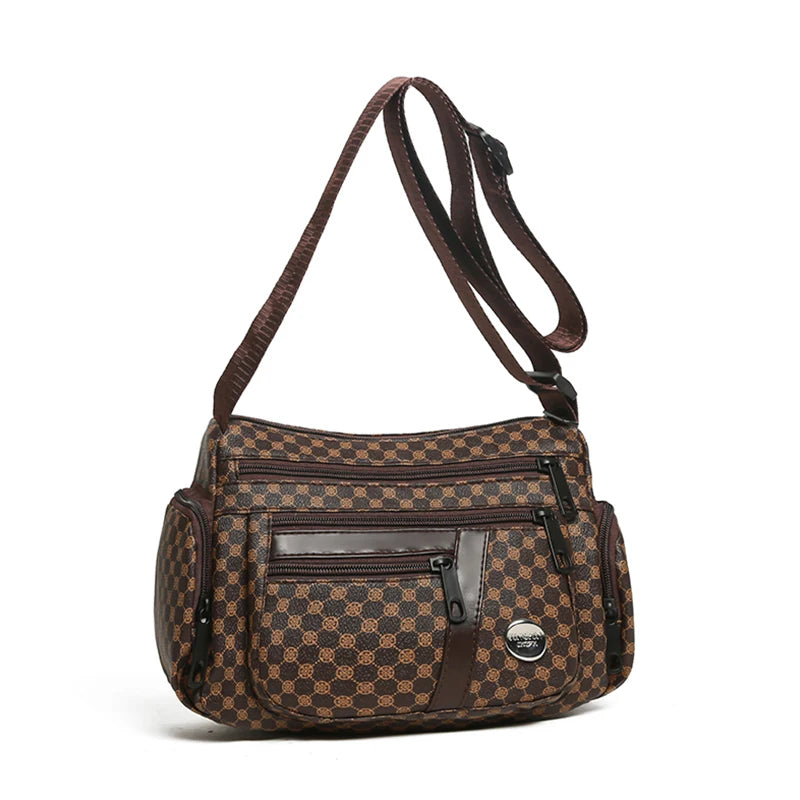 Everyday Versatile Rhombus Pattern Crossbody Bag Trendy Two Option