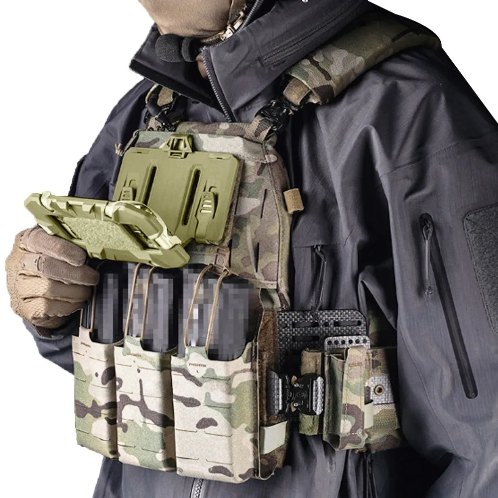 Tactical Vest Mobile Phone Holder MOLLE Mounted Outdoor Military Fan Chest Hanging Field Chest Board Carrier Folding Navigation Vue