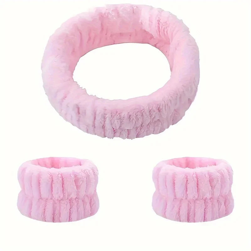 vvocci Towel Wristbands Washband Scrunchies Headband Wrist Cuffs For Women Girls For Washing Face, Hair Headband Face Wash Vue Other M99 Pink