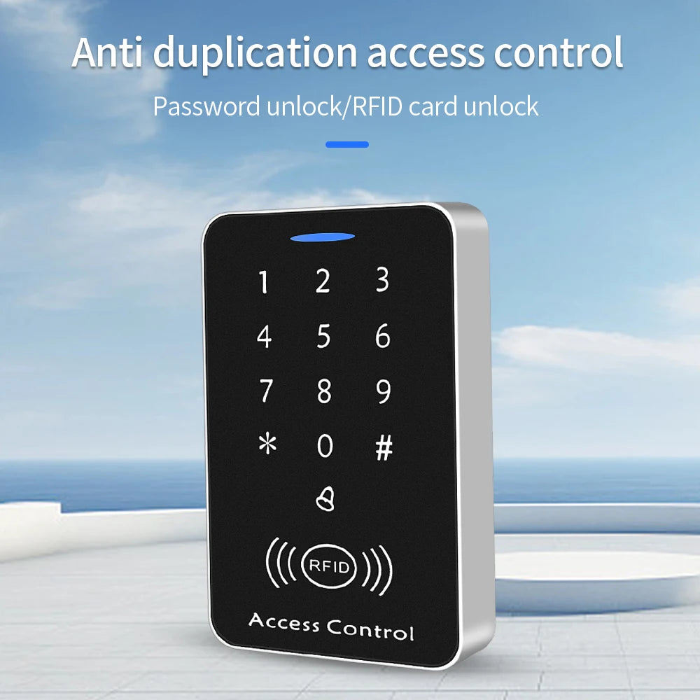 Smart RFID Anti Duplication Card Reader 125KHz ID Access Control Keypad Encrypted Card Reader With Interface 1000 Users Vue