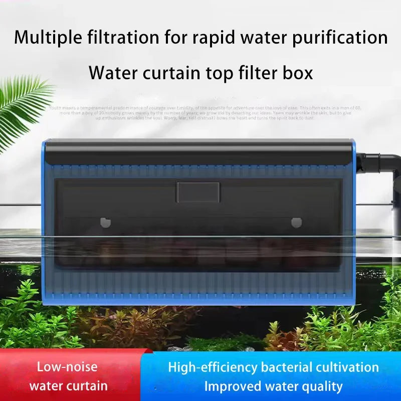 Plastic Water Filtration Cleaning Tool Wall Mounted Dripper Box for Fish Tank Aquarium Purification Filter Pet Fish Vue