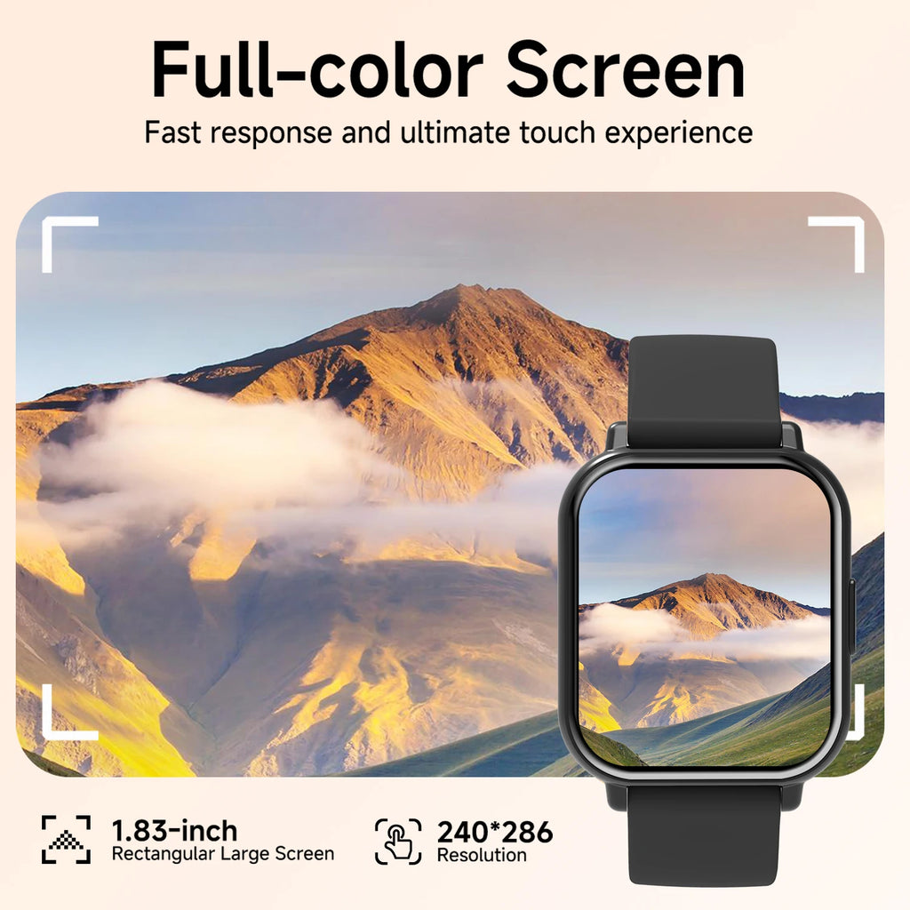 Kids Smartwatch 1.83 Inch Touch Screen Bluetooth Call Music Camera Control Message Push Sports Mode 260mAh Gift for Boys Girls Vue