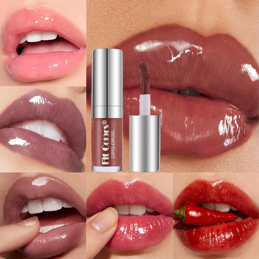 Moisturizing Mirror Effect Lip Gloss Lip Glaze 6 Colors Refreshing Non-Greasy Glossy Long-Lasting Liquid Lipstick Makeup Vue