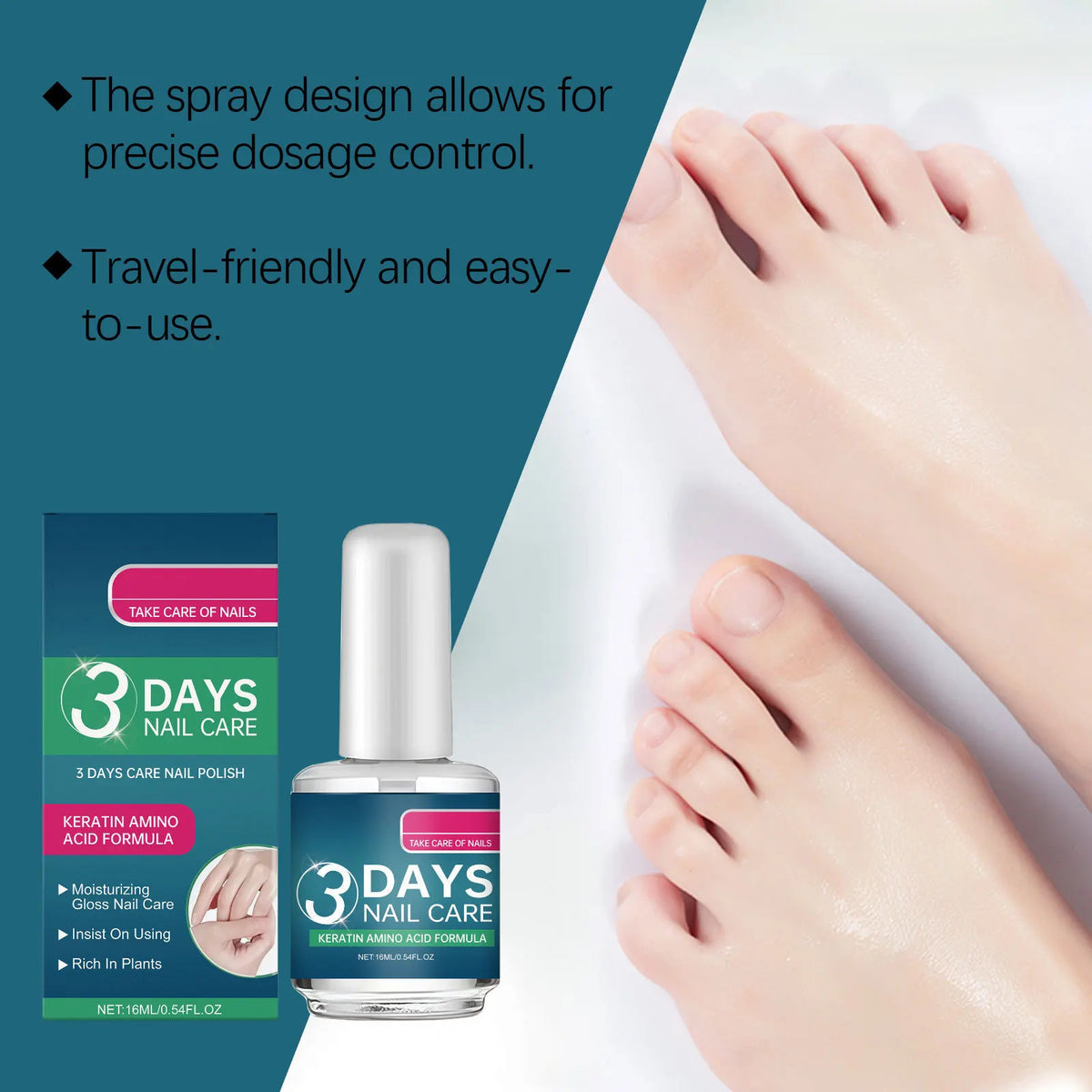 Brightening Nail Care Oil - Gentle Formula, Nourishes Fingernails & Toenails, Natural Shine, Portable Daily Care Vue