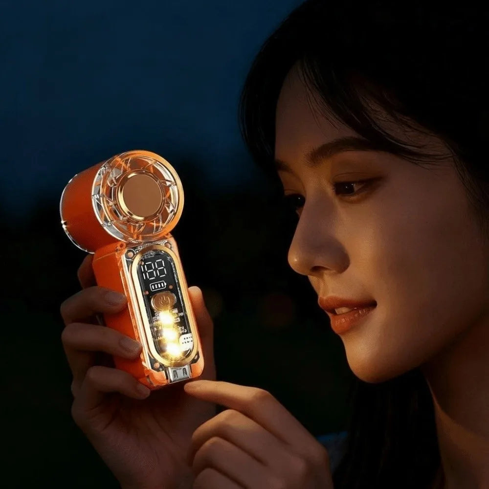 Portable Rechargeable Mini Handheld Fan Light Speed Pocket 100