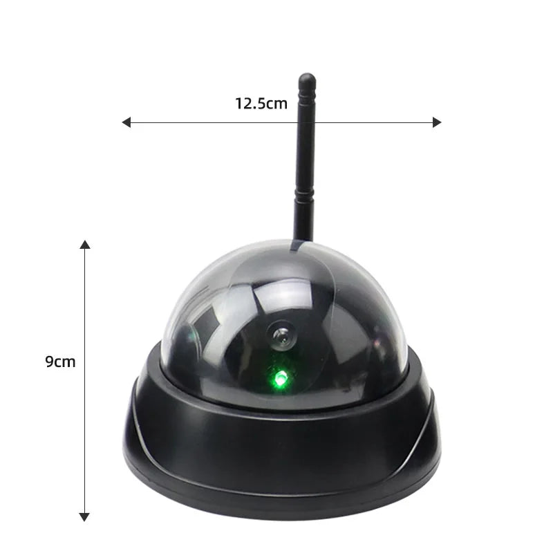 New Black Dome Dummy Camera With Antena Flashing Led Plastic Fake Camera AA Battery Simulation CCTV Surveillance Security System Vue