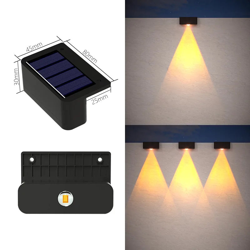 Solar Dusk To Dawn Sensor Wall Light Projector Flower Pattern IP65 Waterproof Outdoor Lamp for Balcony Courtyard Villa Door Vue Warm-1LED