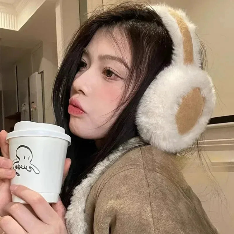 Plush Women Winter Earmuffs Foldable Soft Ear Warmers for Outdoor Activities Cold Weather Elegant Fashion Accessory Suitable Vue