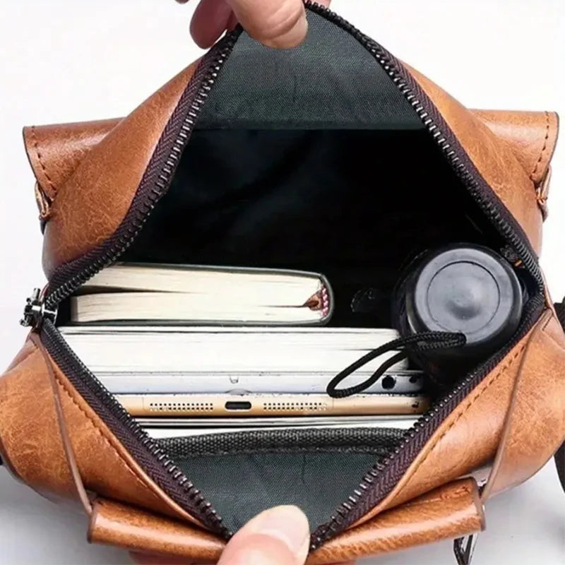 Vintage Office Messenger Structured Unisex Briefcase Crossbody