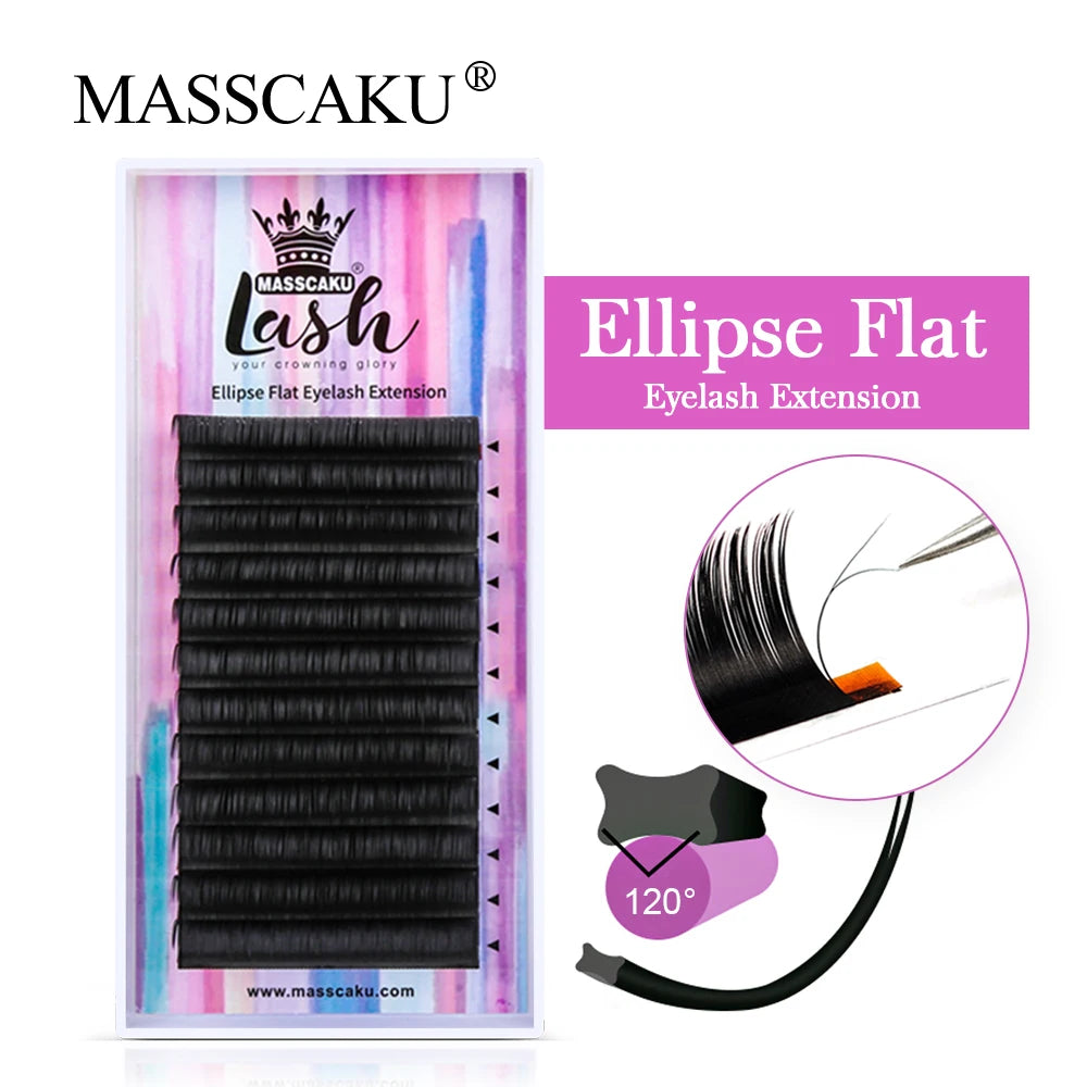 MASSCAKU Ellipse Lashes Glamour and Whimsy Looking Flexible Luxury Cost but Cheap Eyelash for Lash Artists Make Up Top Supplier Vue D 0.20mm 12mm