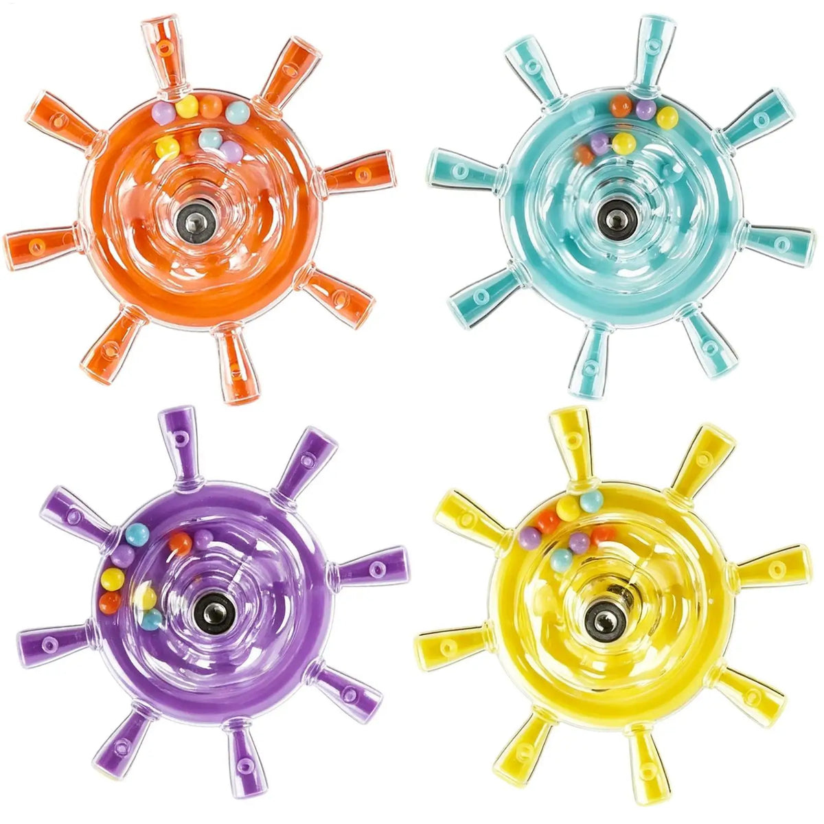 Parakeet Toys Colorful Interactive Rotating Small Wheel Rattle, Cage Parrot Spinner Toy for Cockatiels, Budgies, Conures, Parrot Vue