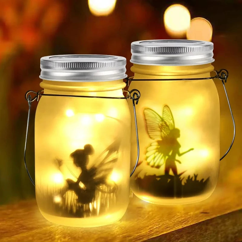 Solar Mason Jar Light Solar Lantern Fairy Lights Waterproof IP65 Hanging Standing Solar Lamp Garden Ornament for Patio Lawn Vue