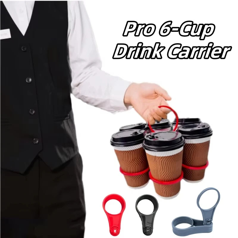 Reusable Drink Carrier Foldable 6-layers Reusable Drink Holder with Handle Outside Portable Coffee Cup Racks Bar Tool for Party Vue