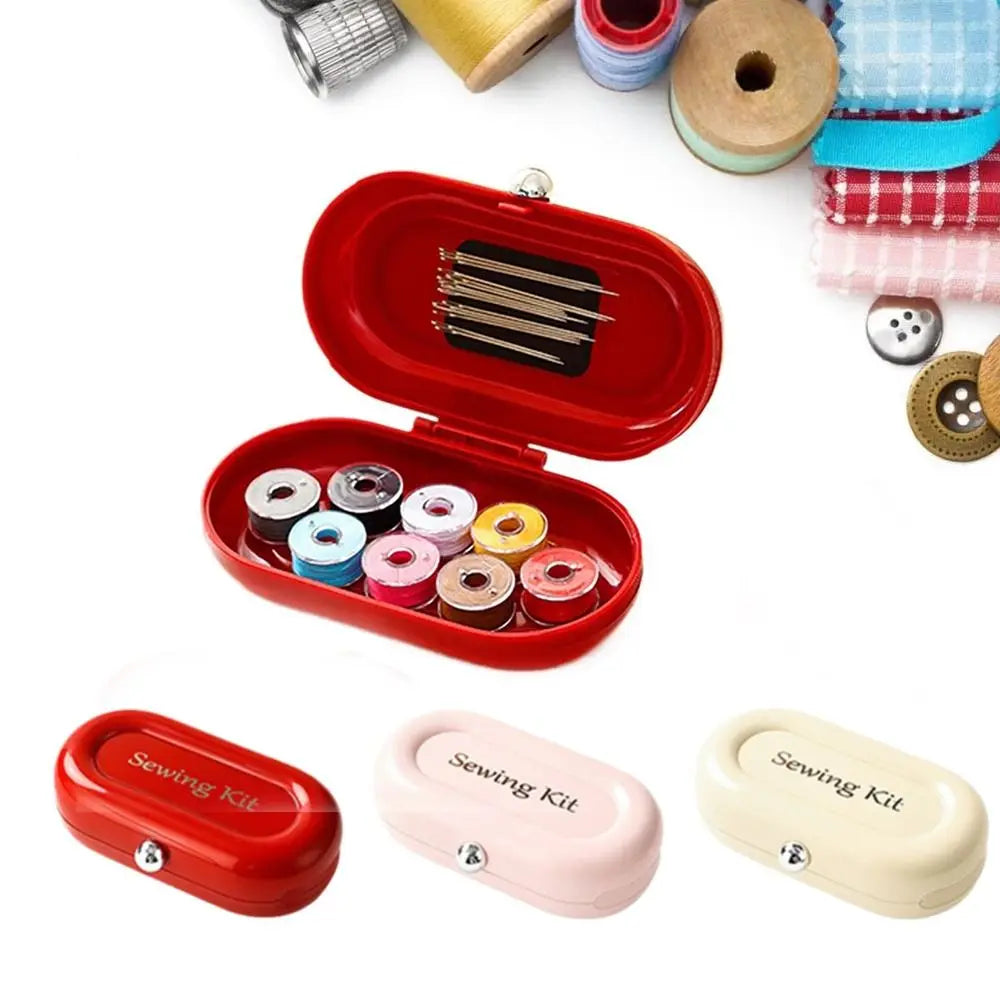 Space Saving Magnetic Needle And Thread Kit Portable Threads DIY Sewing Box Set Small Multi-Purpose Hand Sewing Tool Kit Indoor Vue