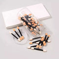 50pcs Disposable Eye shadow Brush Makeup Dual Sided Sponge Nylon Set Eye Shadow Brushes For Cosmetic Applicator Makeup Tools Vue 50 Black