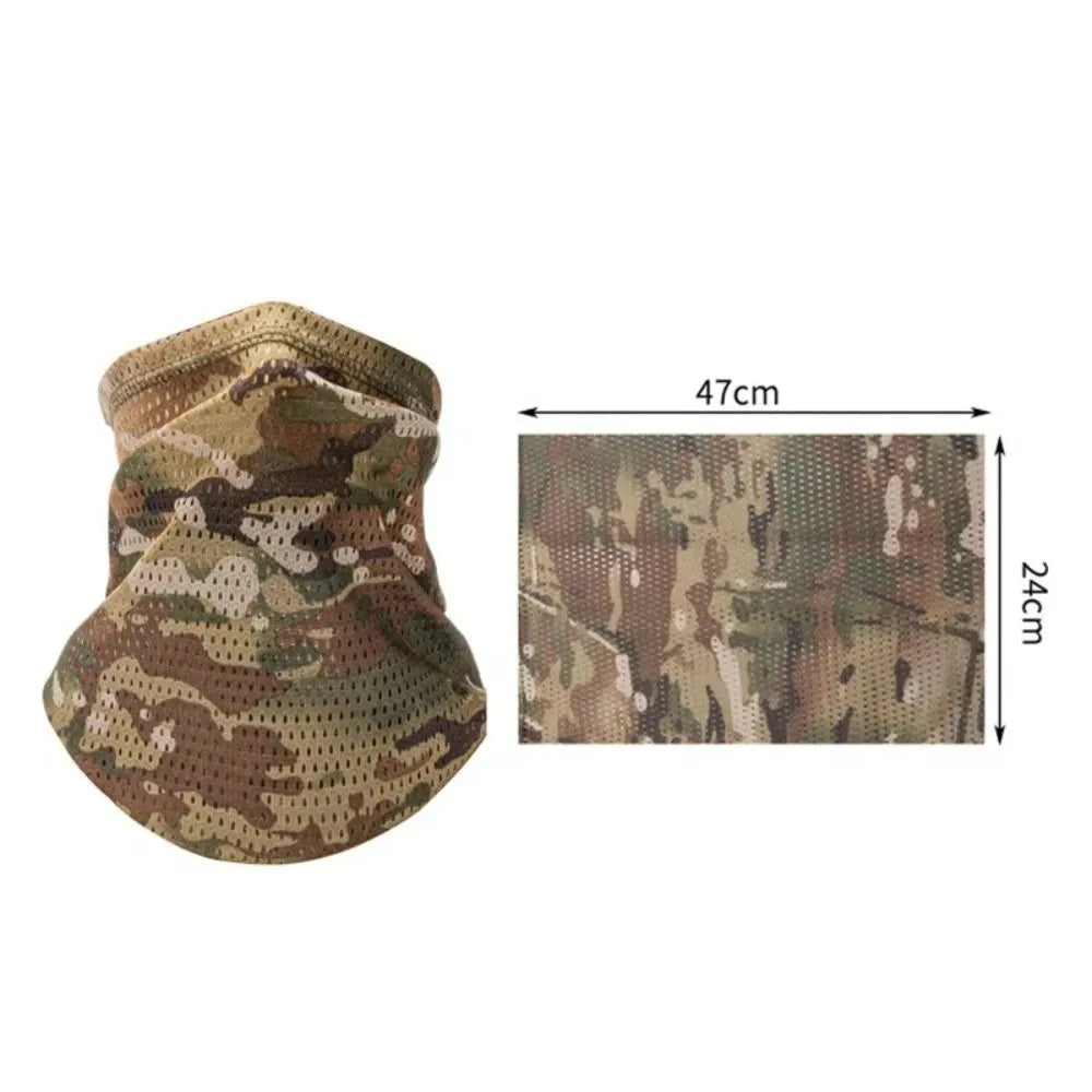 Multi-Functional Large Mesh Holes Face Towel Stretchy Fabric Neck Gaiter Quick Dry Breathable Sunshade Collar Outdoor Sports Vue