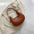 Fashion Design PU Leather Hobo Shoulder Bag Women Small Clutch Handbag Purse Female Underarm Bag Travel Totes Vue Brown