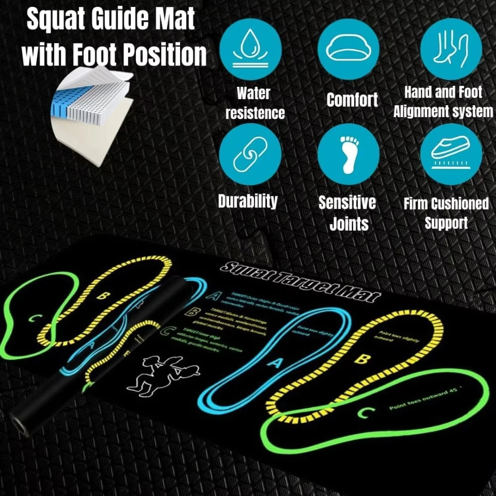 35x80cm Two-color Squat Mat Non-slip and Durable with Instructions Suitable for Home Gym Living Room and Bedroom Use Vue