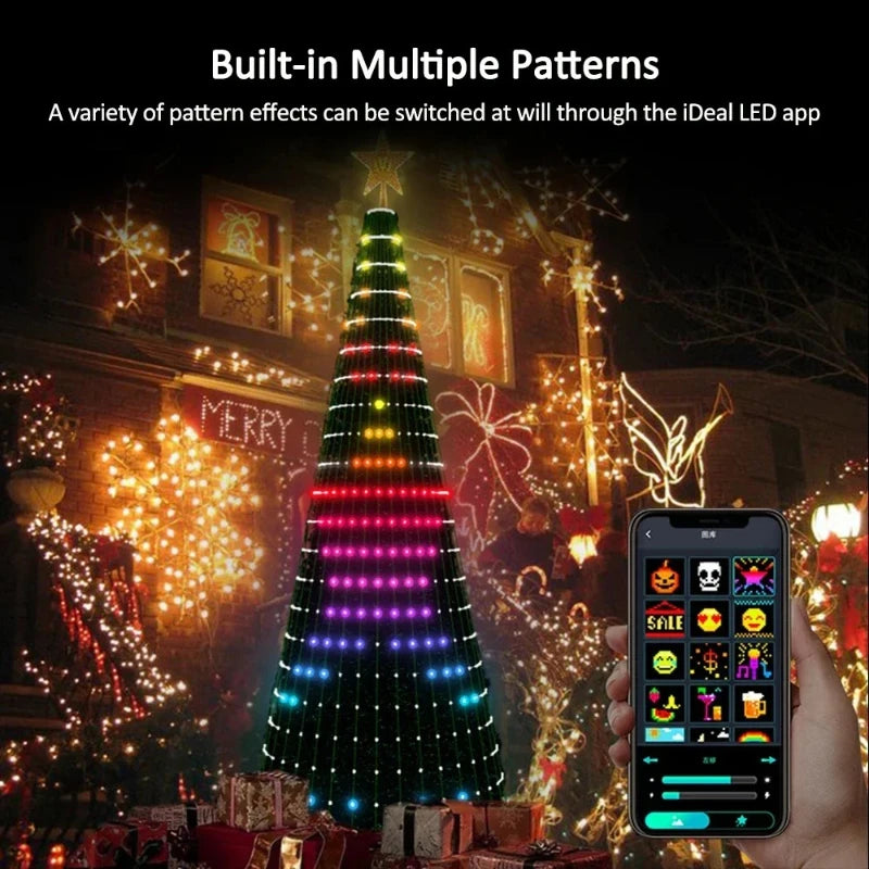 Christmas Tree Star Lights Smart RGB Christmas Light with Remote Timer Music Sync Bluetooth App Controlled Holiday Lighting Vue