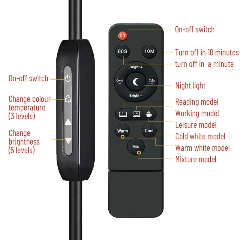 Dimmable LED Floor Lamp 12W Remote Control Gooseneck | Dreamburgh LED Floor Lamp Vue