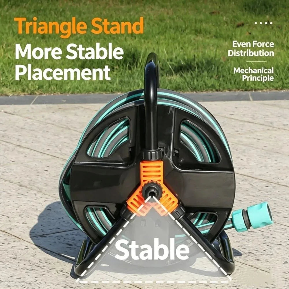 Heavy Duty Hose Storage Reel durable Multi-Purpose Single Arm Pipe Coiler Collapsible Handle Space Saving Vue