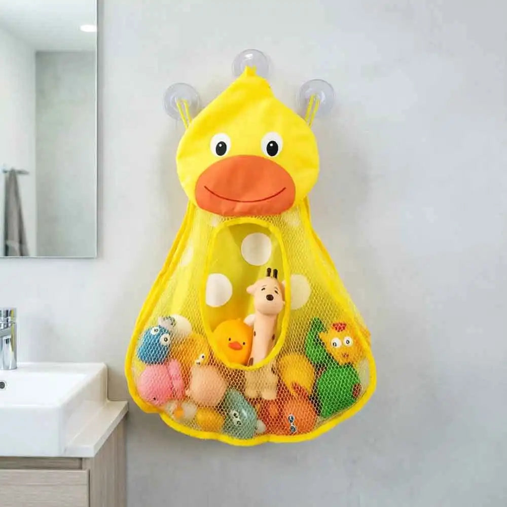 For Kids Strong Suction Cups Storage Bag Durable Polyester Perfect Gift for Xmas Duck Frog Bath Toy Organize Water Toys Game Bag Vue